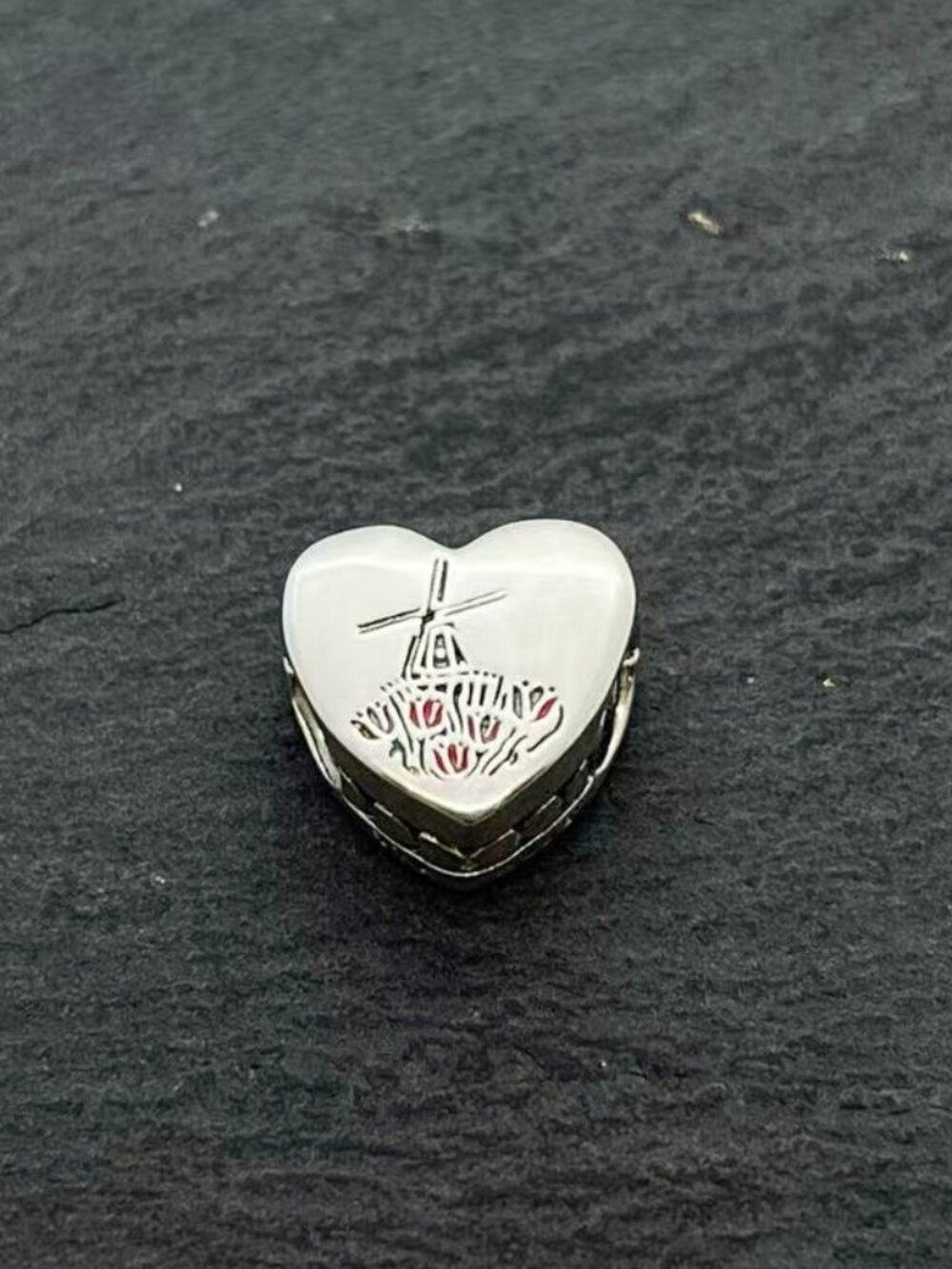 Pandora Holland Windmill Heart Charm Sterling Silver Jewelry